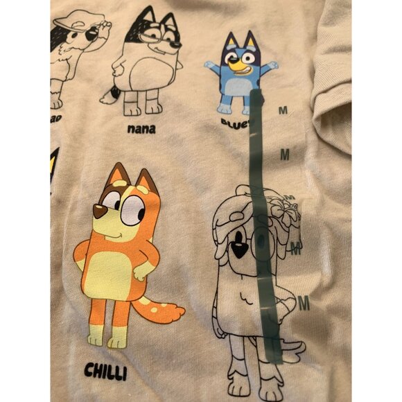 Bluey Character Graphic Tan T-Shirt M Cotton - Picture 5 of 7